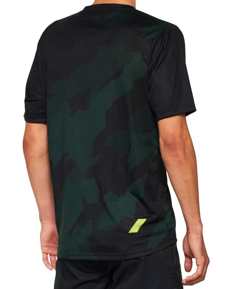 100% Airmatic Short Sleeve MTB Jersey - Black Camo - Image 2