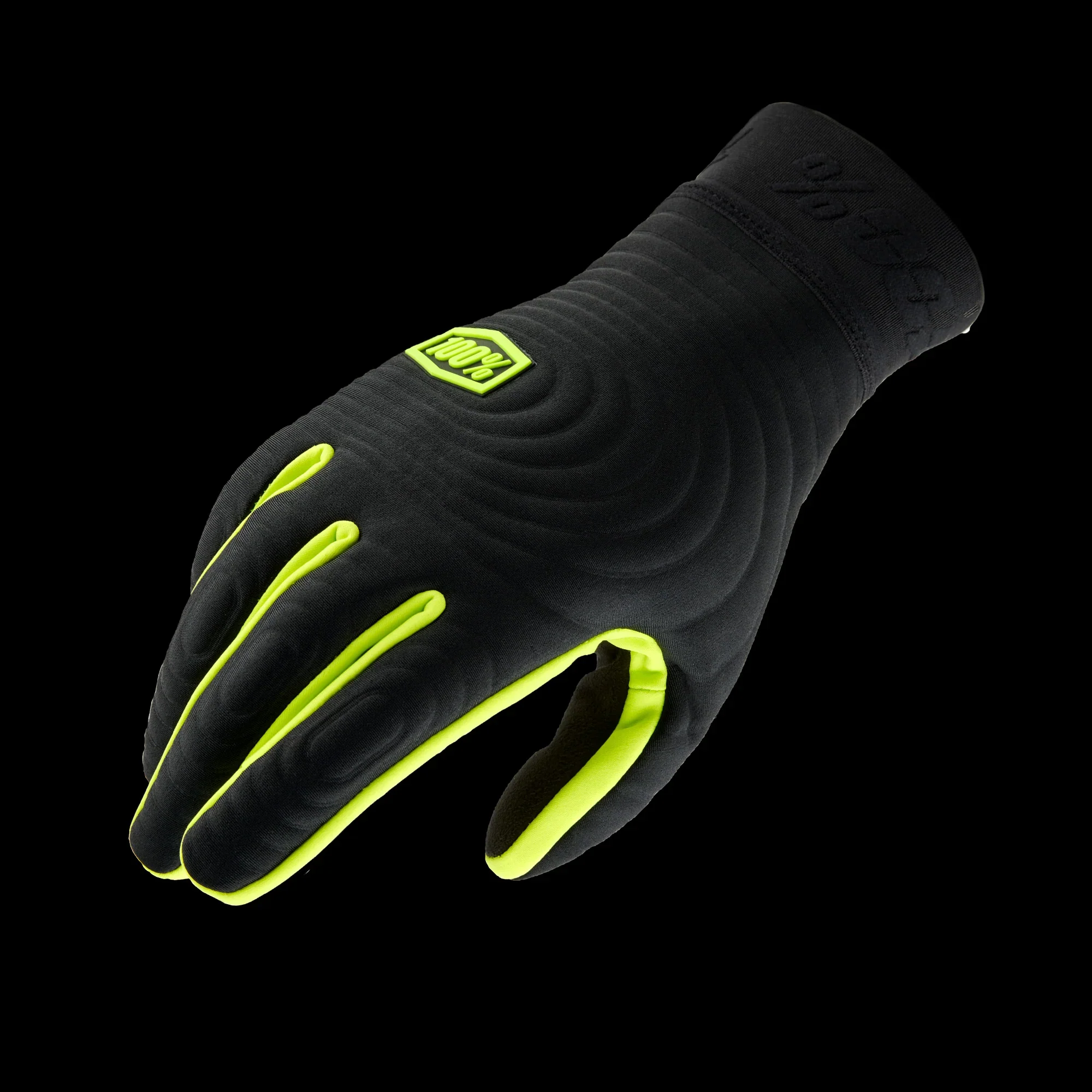 100% Brisker Xtreme Glove - Black-Fluo Yellow - Image 2