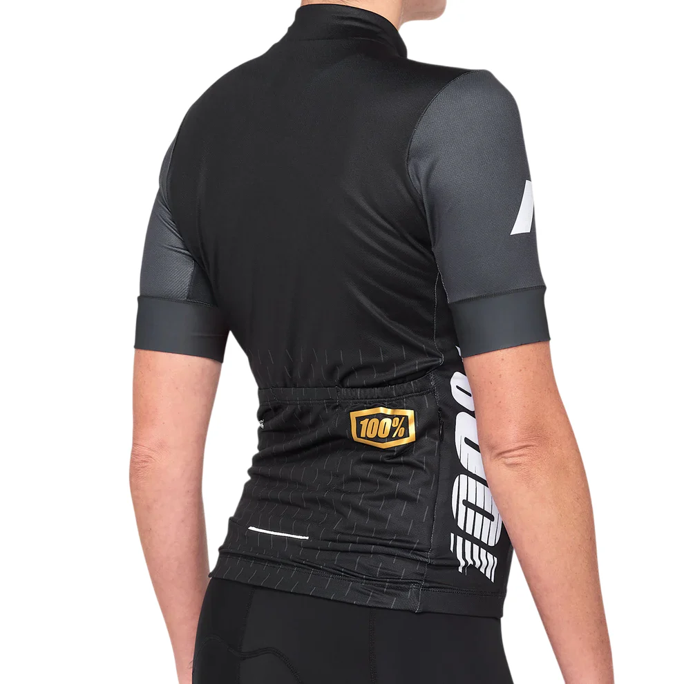 100% Exceeda Short Sleeve MTB Jersey - Womens - Black-Charcoal - Image 2