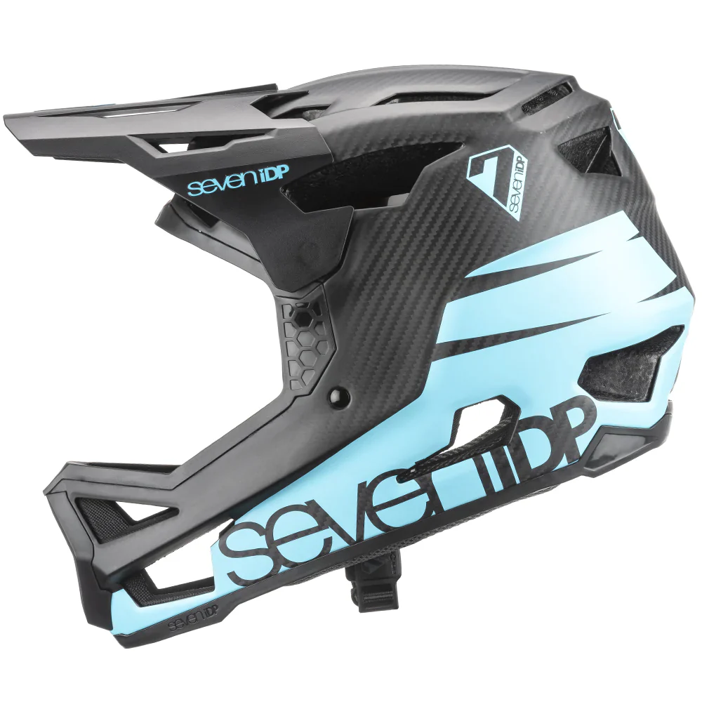 7 iDP Project 23 Carbon Full Face Helmet - Matt Ice Blue-Black - Image 2