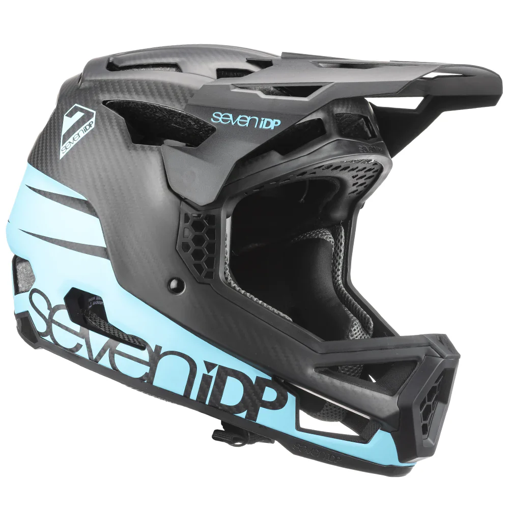 7 iDP Project 23 Carbon Full Face Helmet - Matt Ice Blue-Black - Image 3