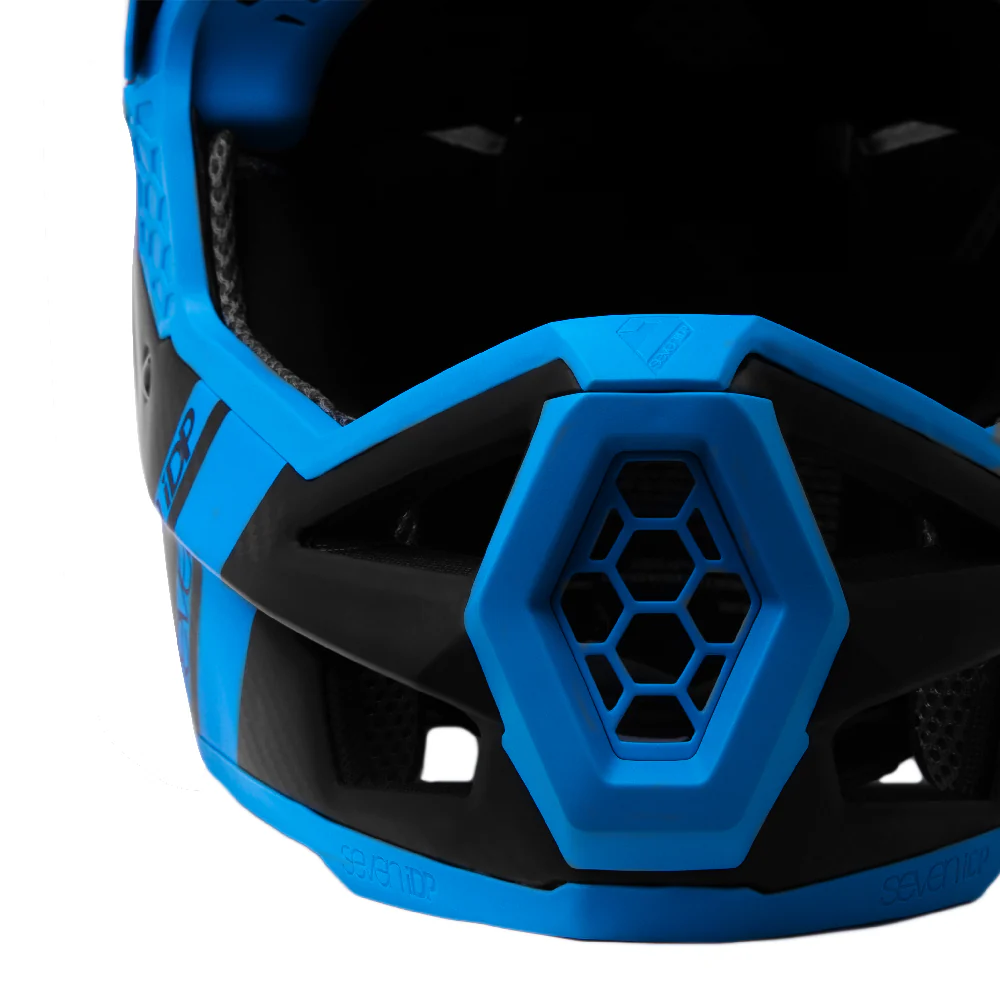 7 iDP Project.23 Carbon Full Face Helmet - Raw Carbon-Gloss Electric Blue - Image 7