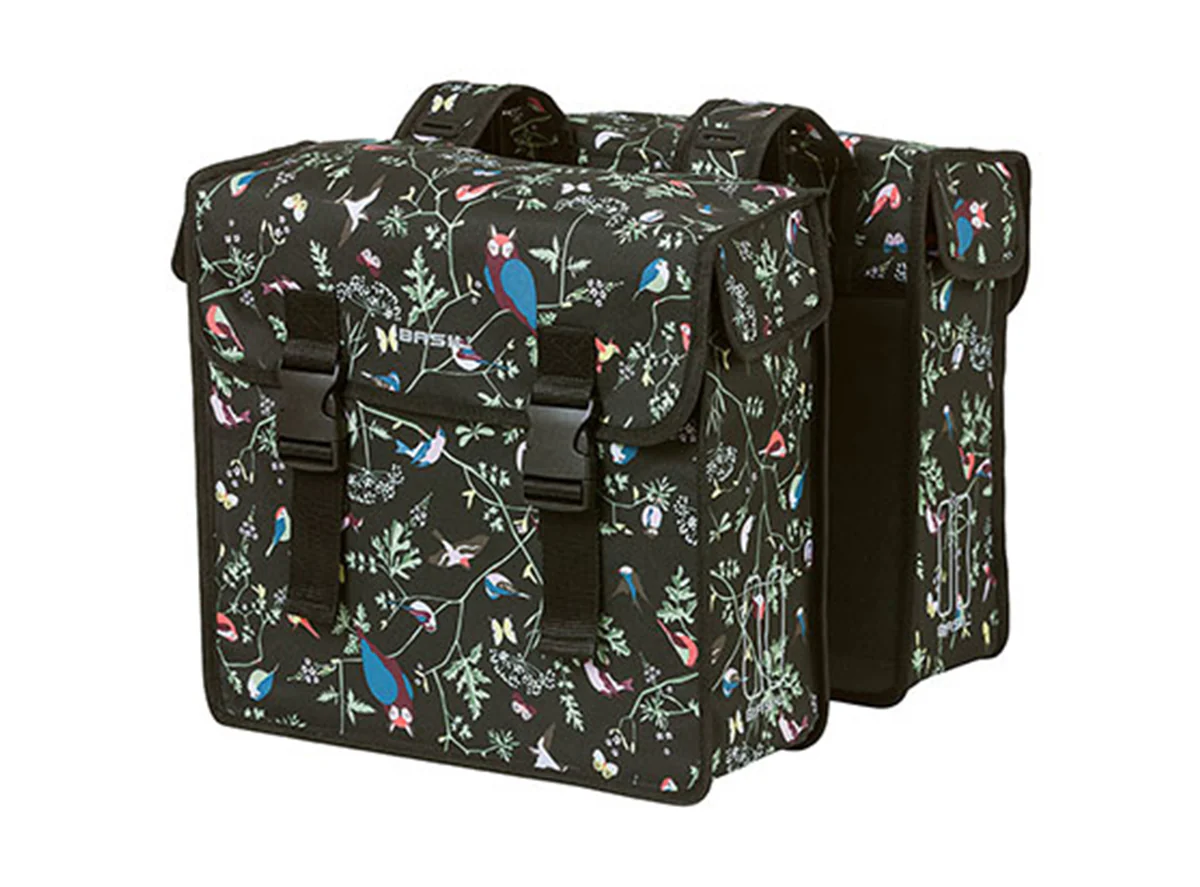 Basil Wanderlust Double Pannier Bag - Charcoal