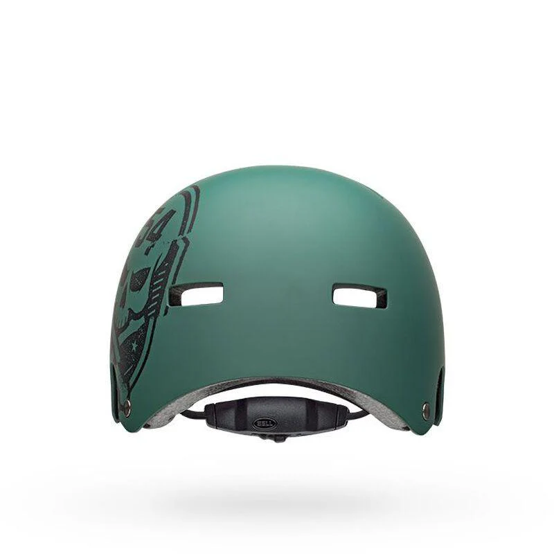 Bell Local BMX Helmet - Matt Green-Black Skull - Image 3