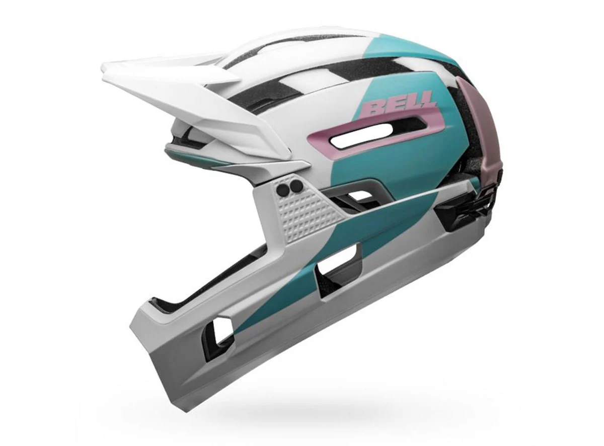 Bell Super Air R MIPS Full Face Helmet - Matt Gloss White-Purple - 2020 - Image 2
