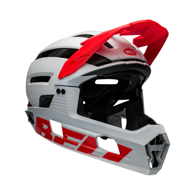 Bell Super Air R Spherical Full Face Helmet - Matt Gloss White-Infrared - Image 3
