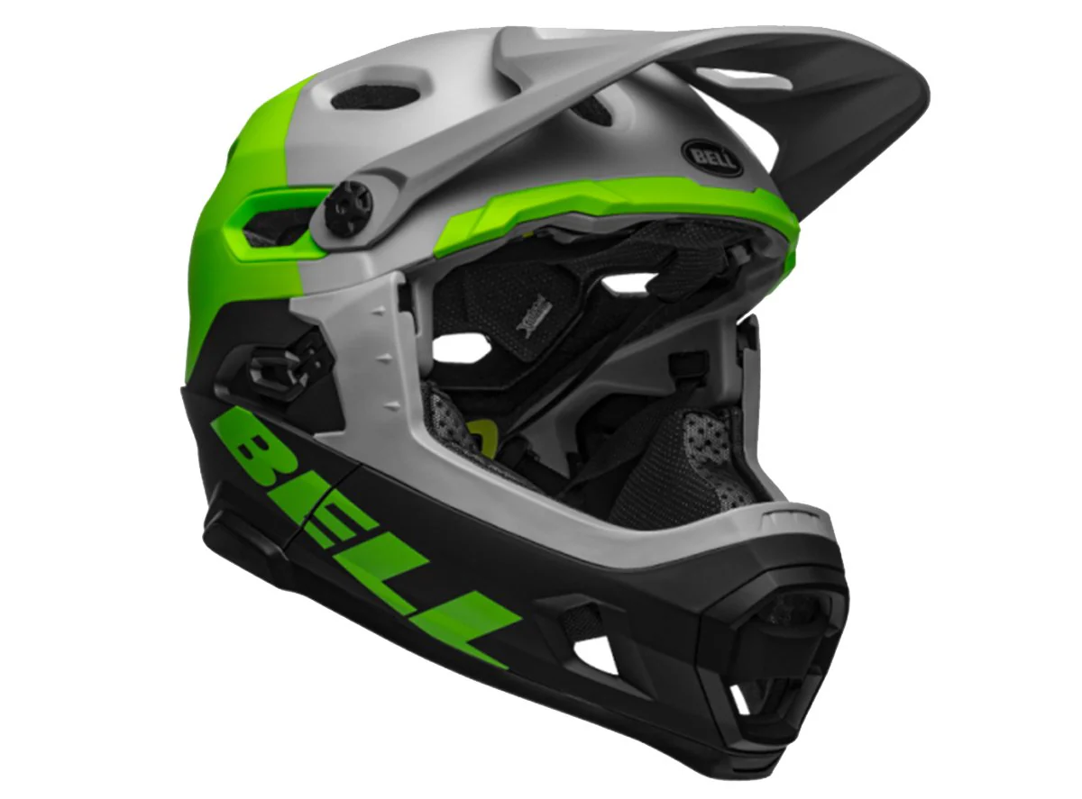 Bell Super DH MIPS Full Face Helmet - Unhinged Matt-Gloss Gray-Green-Black - 2019 - Image 2