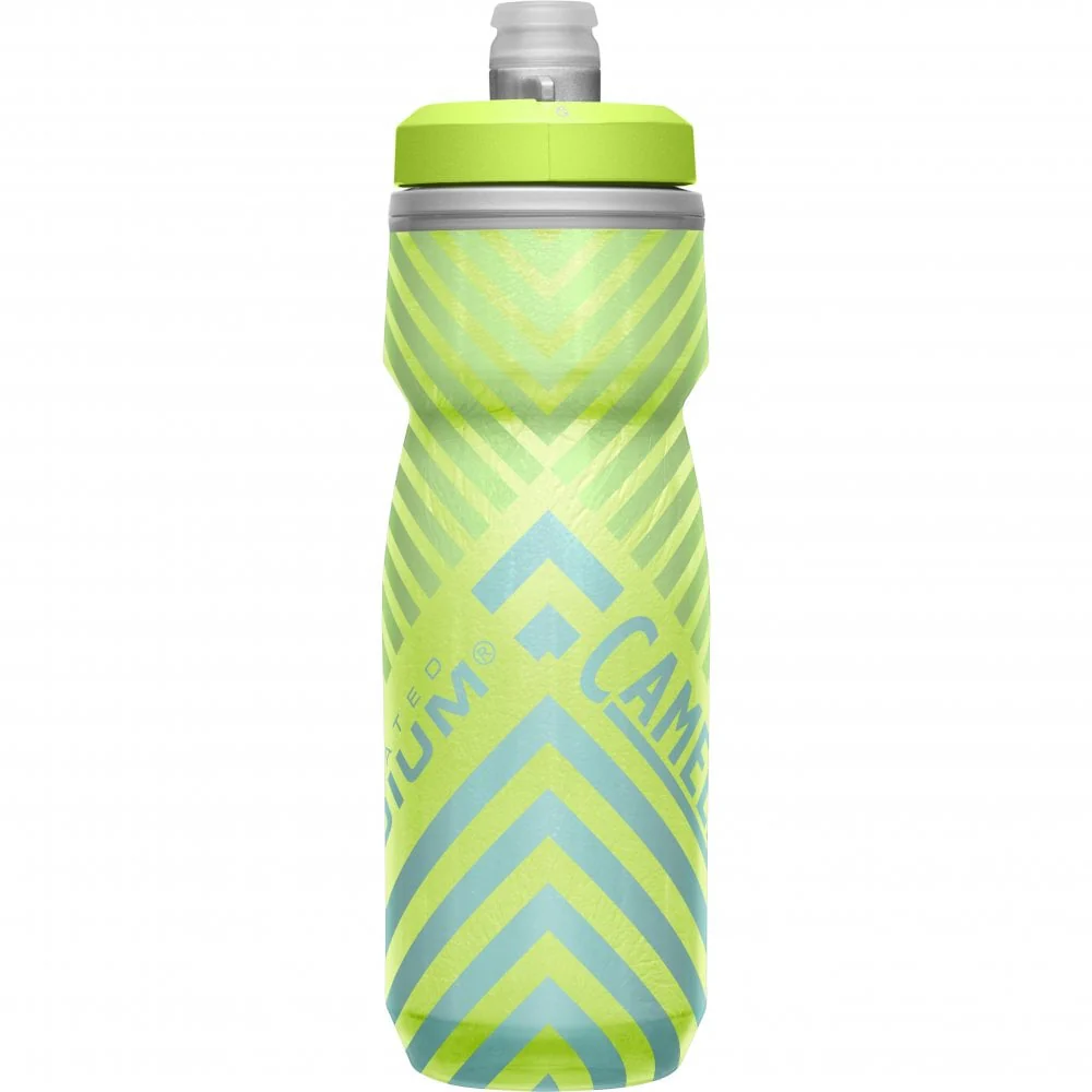 Camelbak Podium Chill Outdoor Water Bottle - 21oz - Lime-Blue Stripe - Image 2