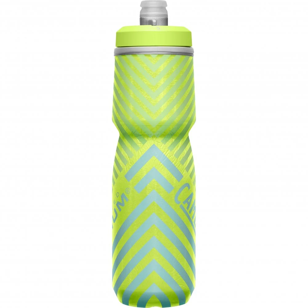 Camelbak Podium Chill Outdoor Water Bottle - 24oz - Lime-Blue Stripe - Image 2