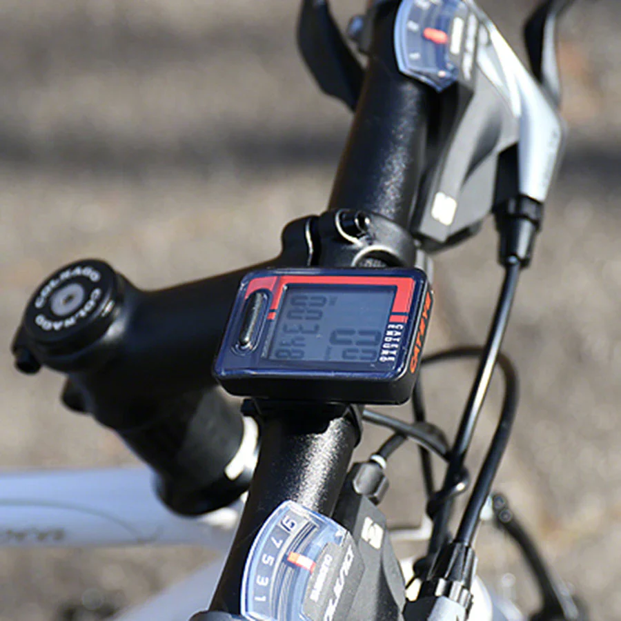 Cateye Enduro Wired Cycling Computer - Black-Red - Image 3
