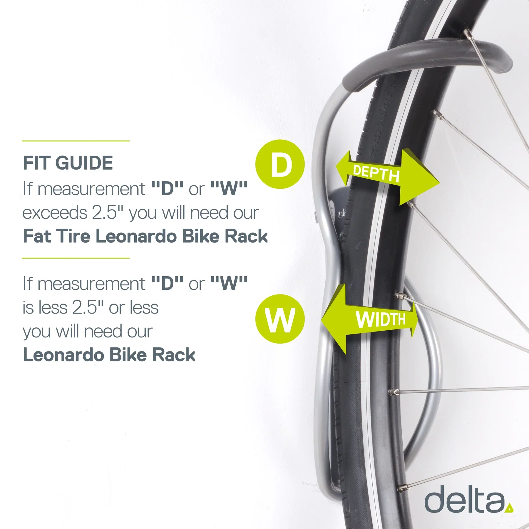 Delta Single Bike Wall Mount Rack - Silver Tray - Image 2