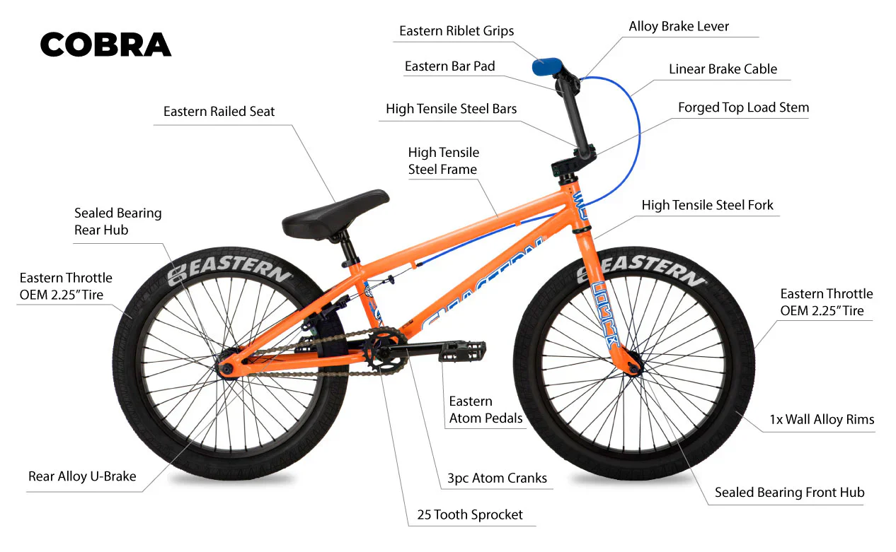 Eastern Cobra 20" BMX - Orange - Image 6