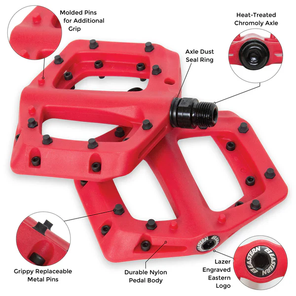Eastern Linx MTB Flat Pedals - White - Image 2