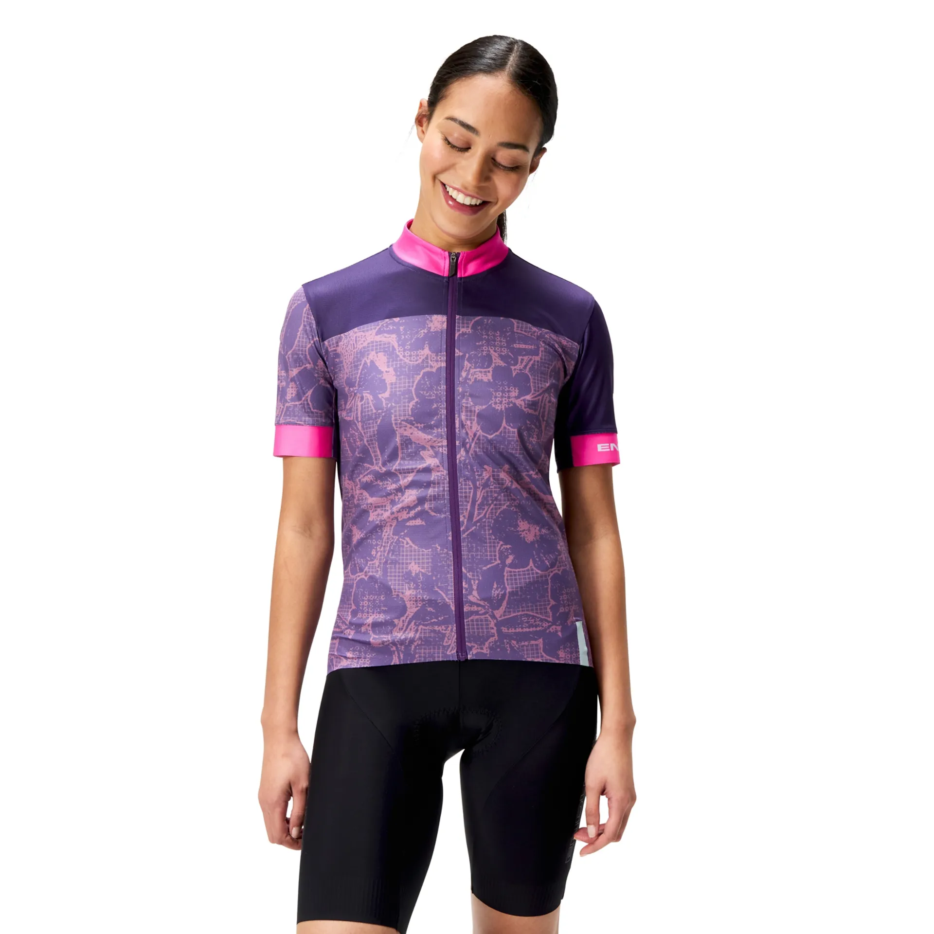 Endura FS260 Floral Block Short Sleeve Road Jersey - Womens - Bramble - Image 3