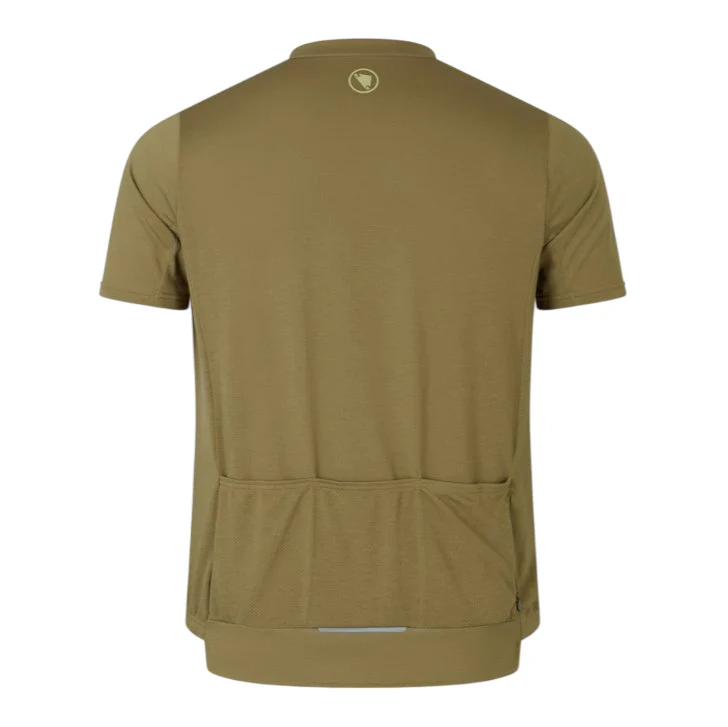 Endura Loop Short Sleeve Zipped MTB Jersey - Tweed Green - Image 2
