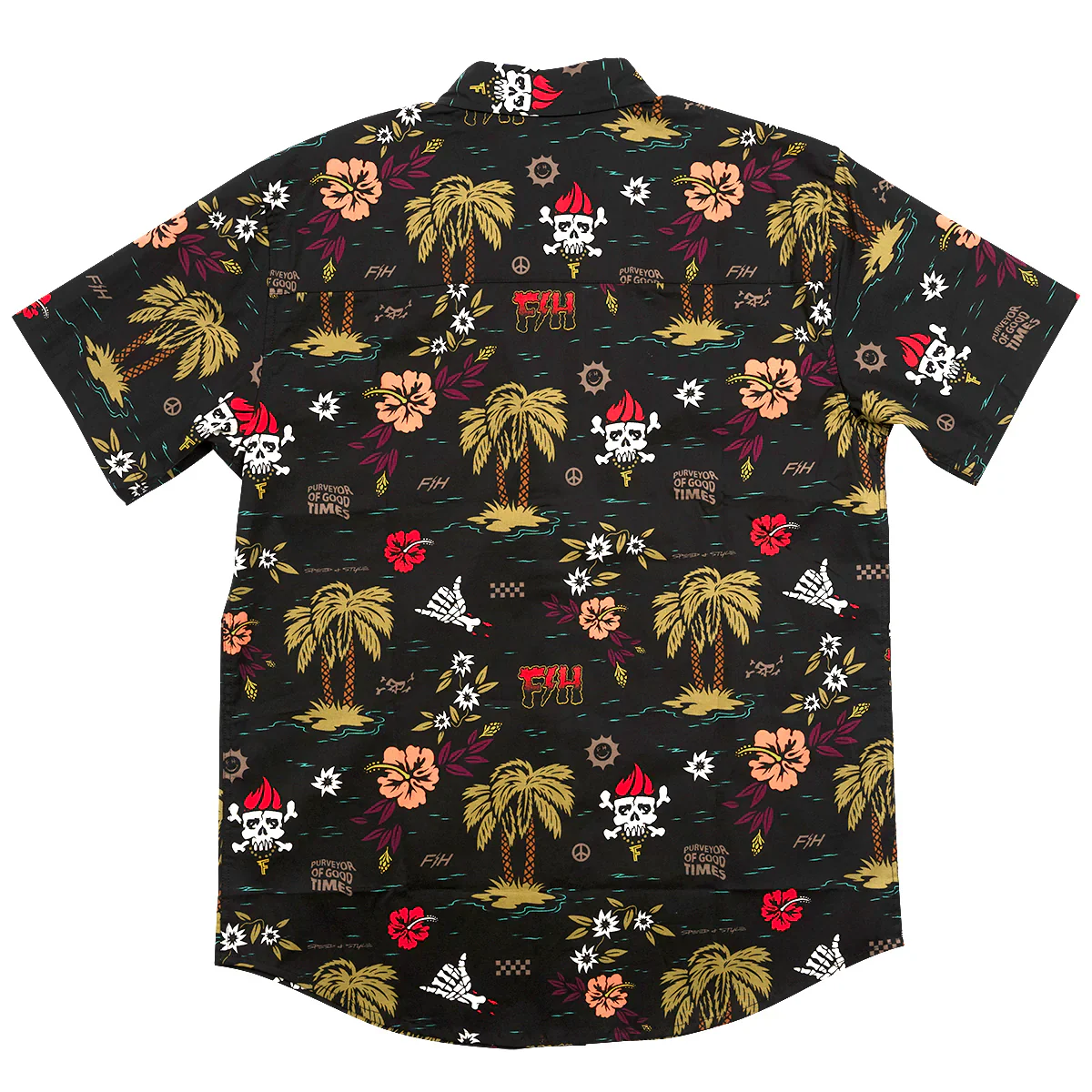 Fashouse Tribe Short Sleeve Button-Up Shirt - Black - Image 4