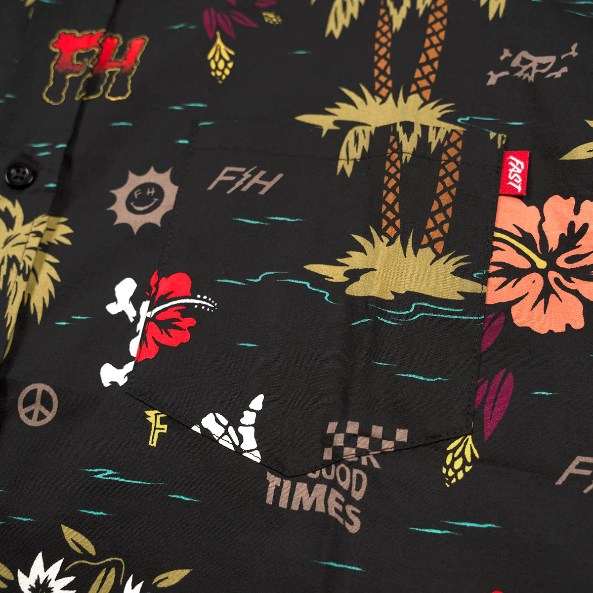 Fashouse Tribe Short Sleeve Button-Up Shirt - Youth - Black - Image 5