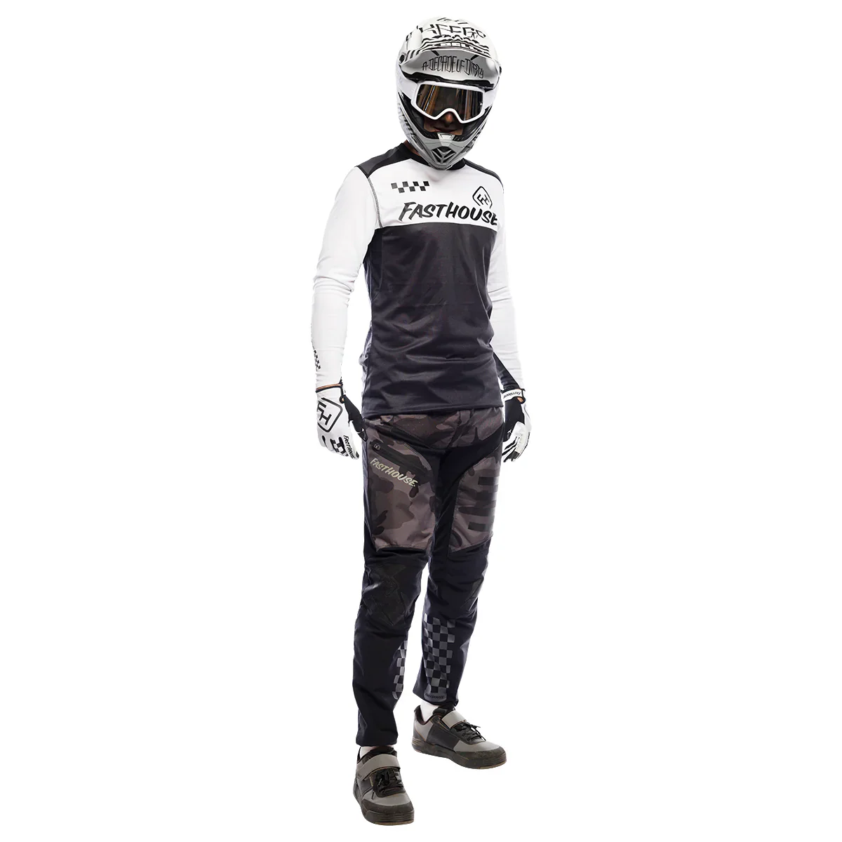 Fasthouse Alloy Block Long Sleeve MTB Jersey - Youth - Silver-Charcoal - Image 6