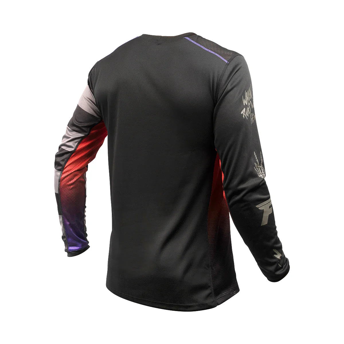 Fasthouse Burn Free Classic Long Sleeve MTB Jersey - Youth - Black - Image 3