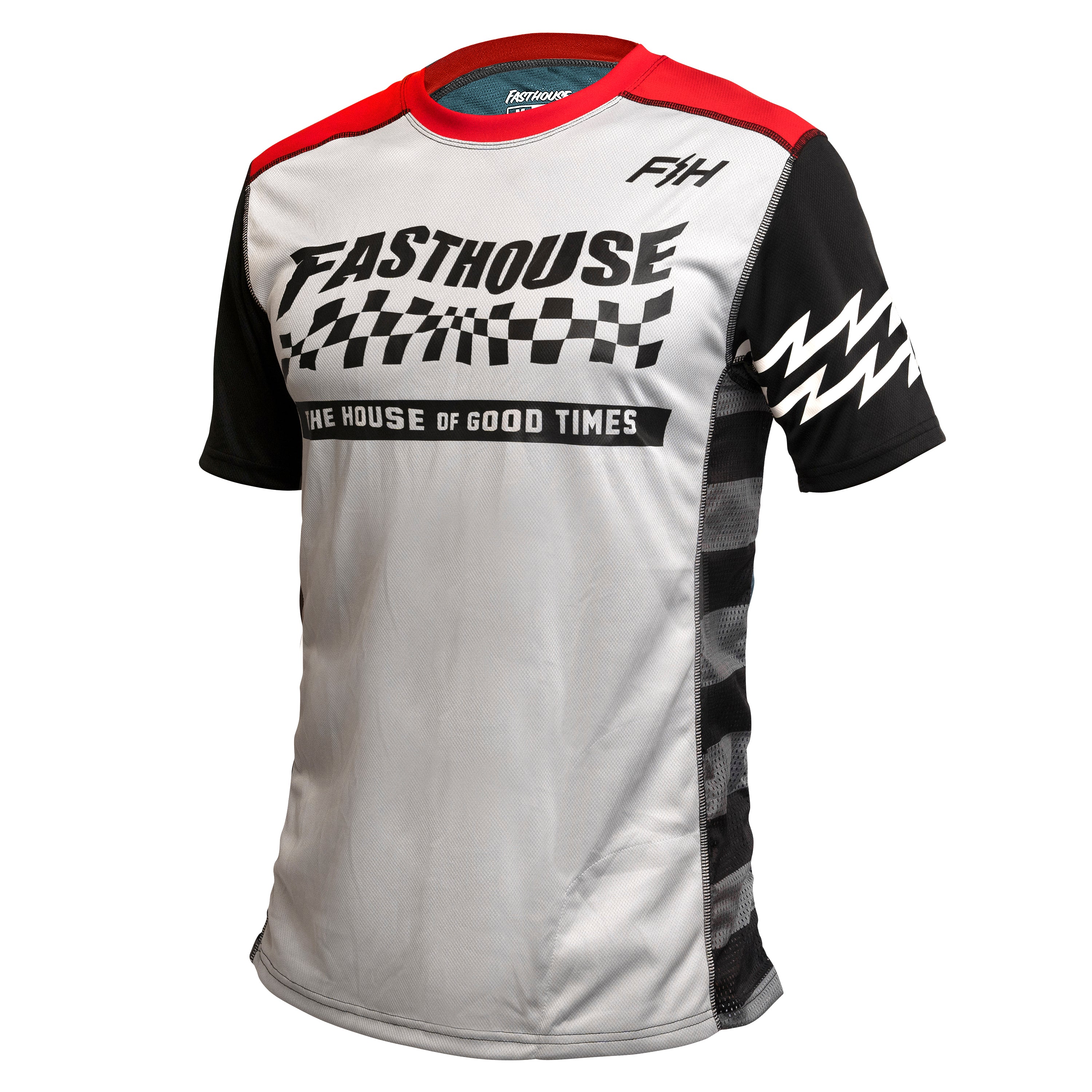 Fasthouse Classic Velocity Short Sleeve MTB Jersey - Youth - Silver-Indigo