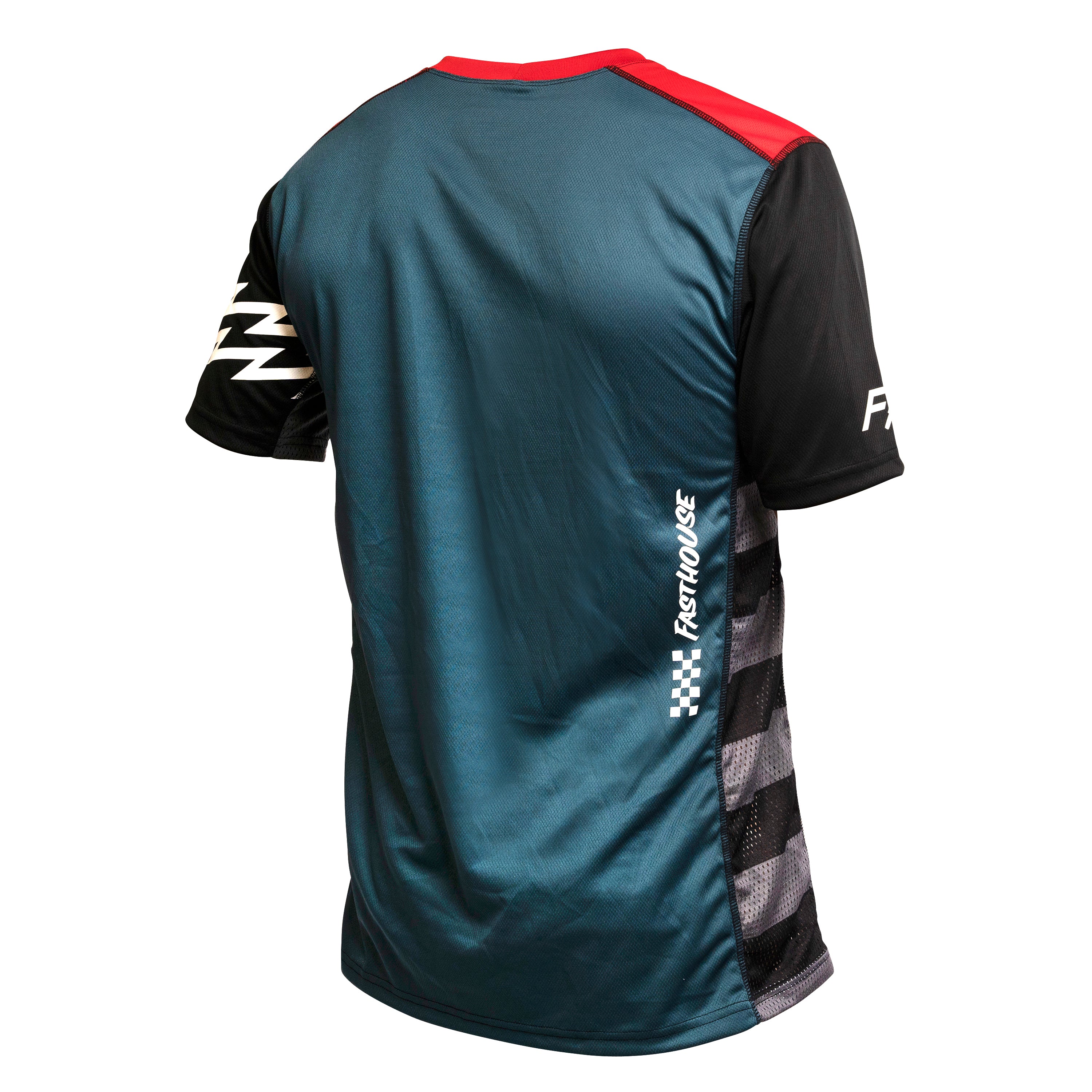 Fasthouse Classic Velocity Short Sleeve MTB Jersey - Youth - Silver-Indigo - Image 2