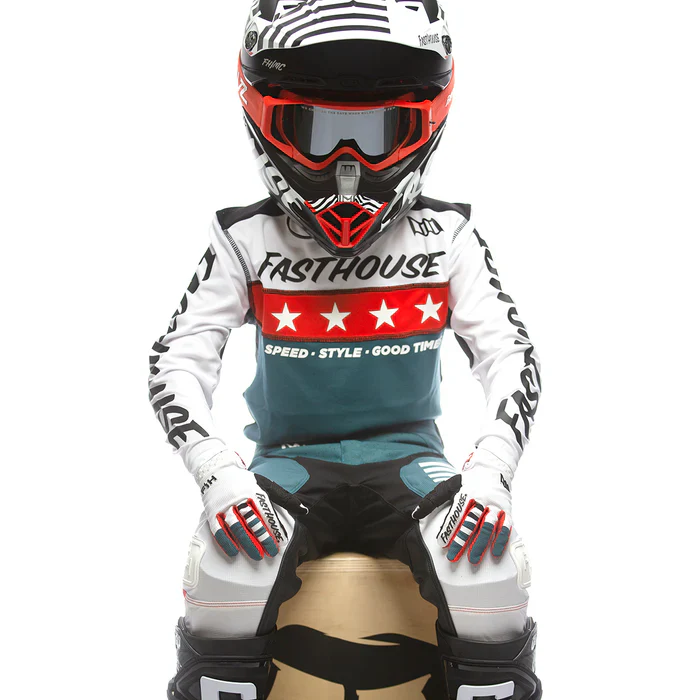 Fasthouse Elrod Astre Jersey - Youth - White-Slate - Image 3
