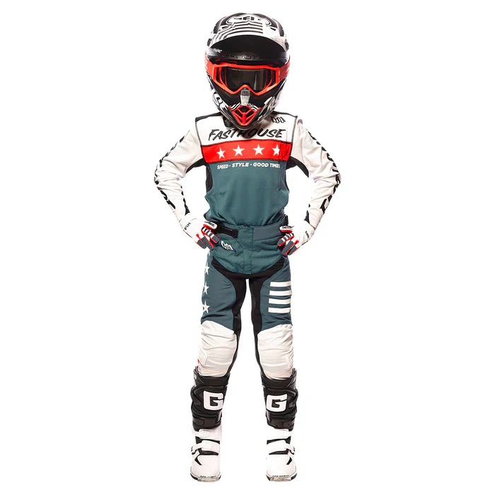 Fasthouse Elrod Astre Jersey - Youth - White-Slate - Image 4