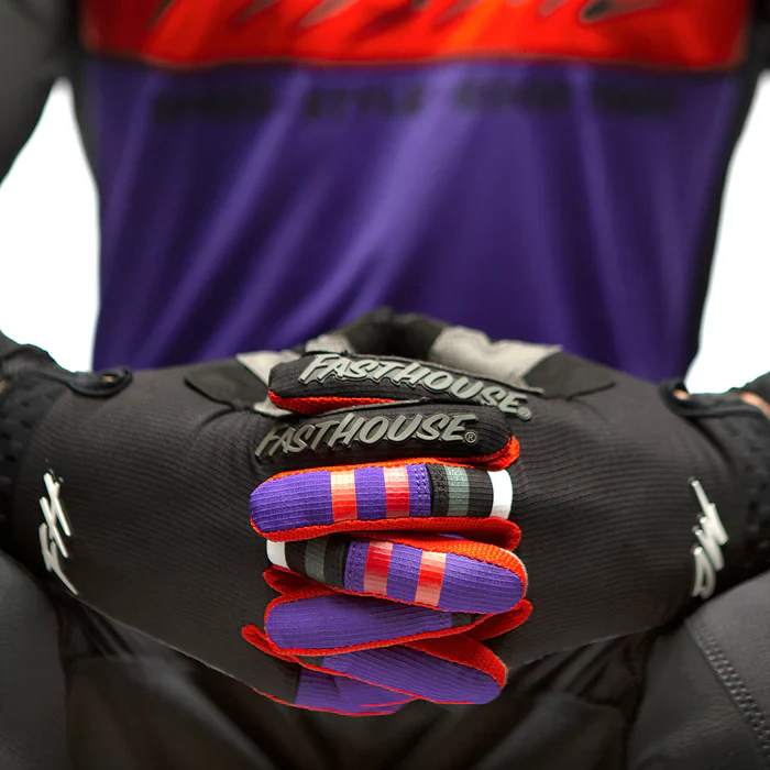 Fasthouse Elrod Evoke Glove - Youth - Black-Purple - Image 4