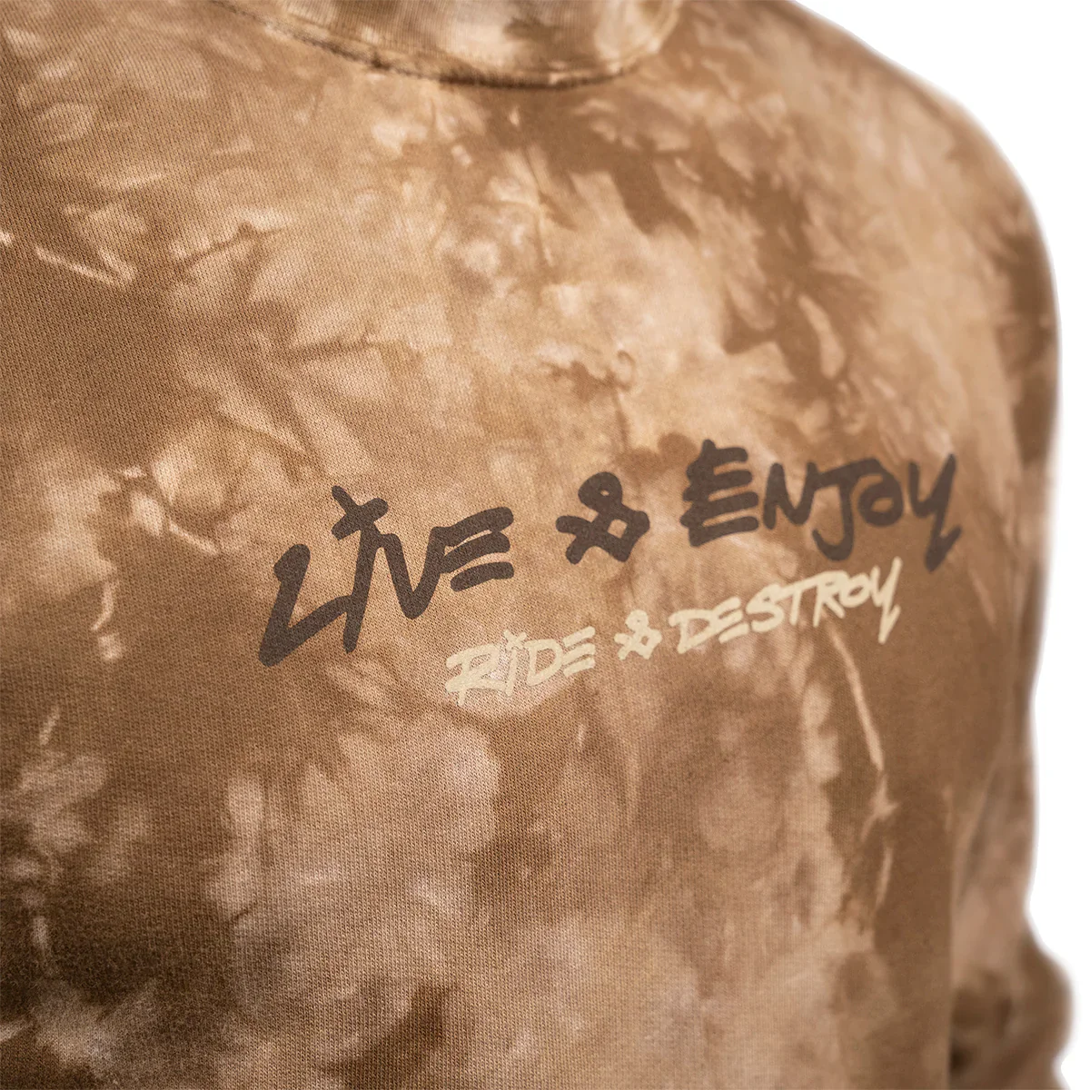Fasthouse Emil Johansson Live and Enjoy Crew Neck Pullover - Tie Dye Brown-White - Image 6