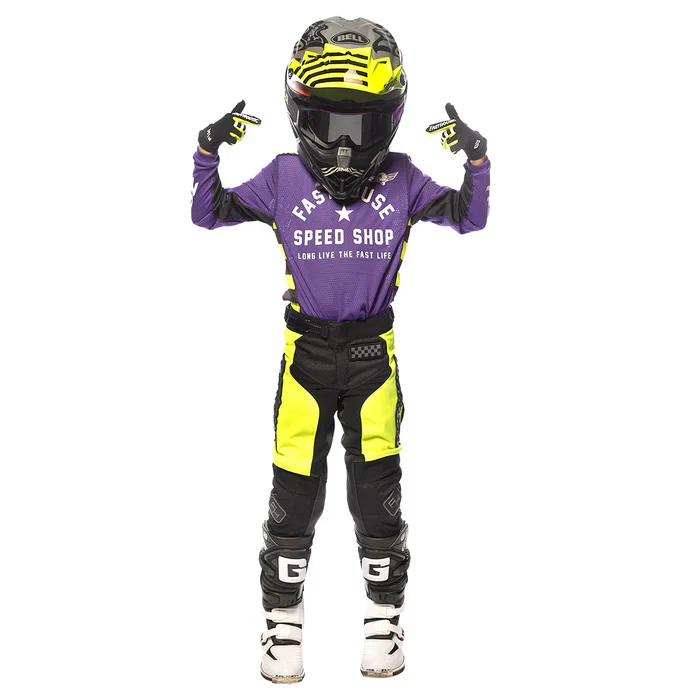 Fasthouse Grindhouse Air Cooled Originals Jersey - Youth - Purple-Black - Image 3