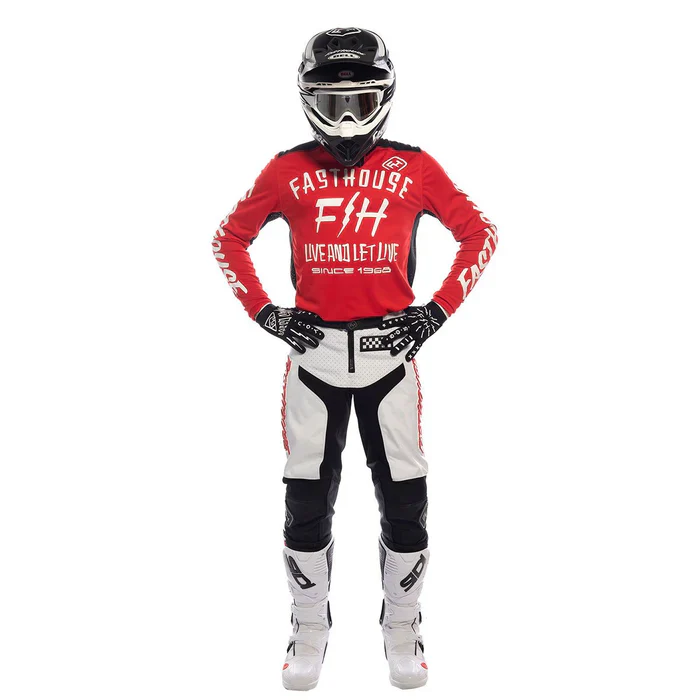 Fasthouse Grindhouse Pant - Youth - White-Red - Image 2