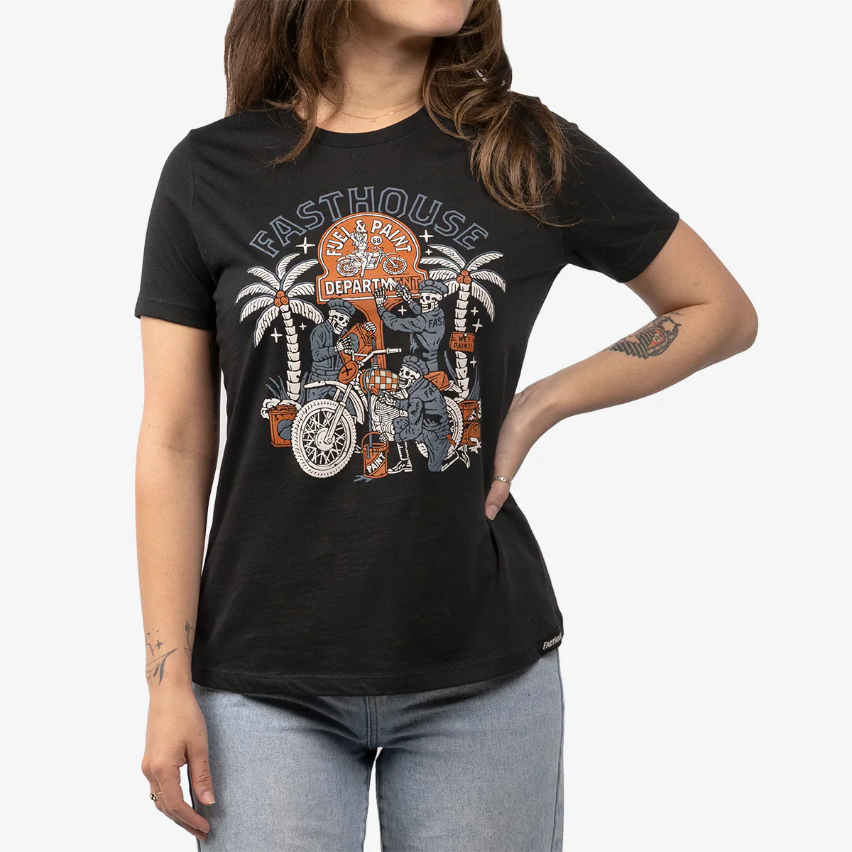 Fasthouse Macabre Tee - Womens - Black Mineral Wash - Image 2