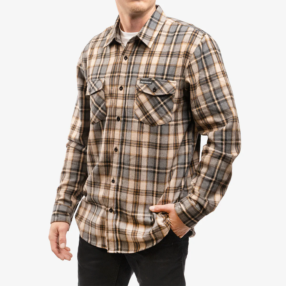 Fasthouse Saturday Night Special Flannel Shirt - Beige - Image 3