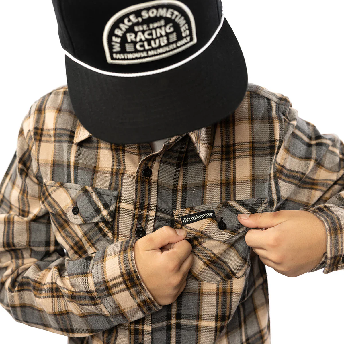 Fasthouse Saturday Night Special Flannel Shirt - Youth - Beige - Image 3