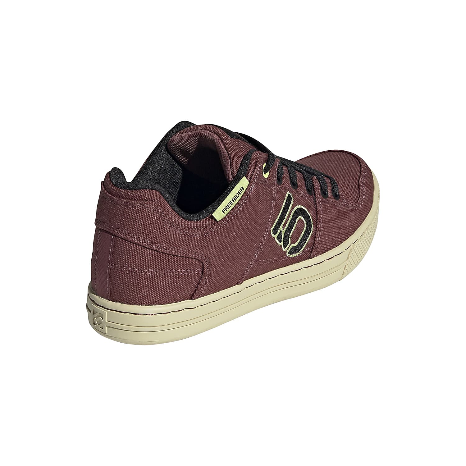 Five Ten Freerider Canvas Flat Pedal Shoe - Womens - Quiet Crimson-Core Black-Pulse Lime - 2022 - Image 3