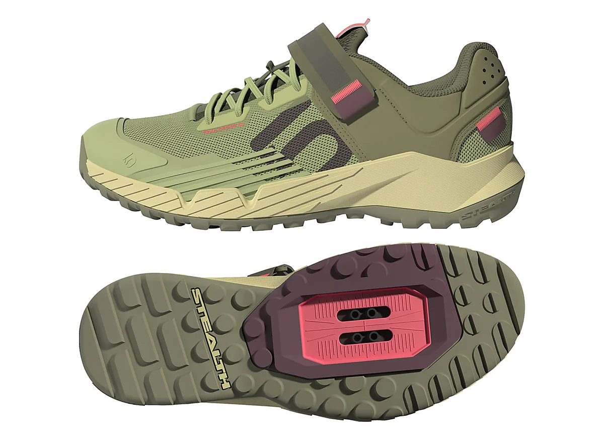 Five Ten Trailcross Clip-In MTB Shoe - Womens - Quiet Crimson-Orbit Green-Turbo - 2022 - Image 4