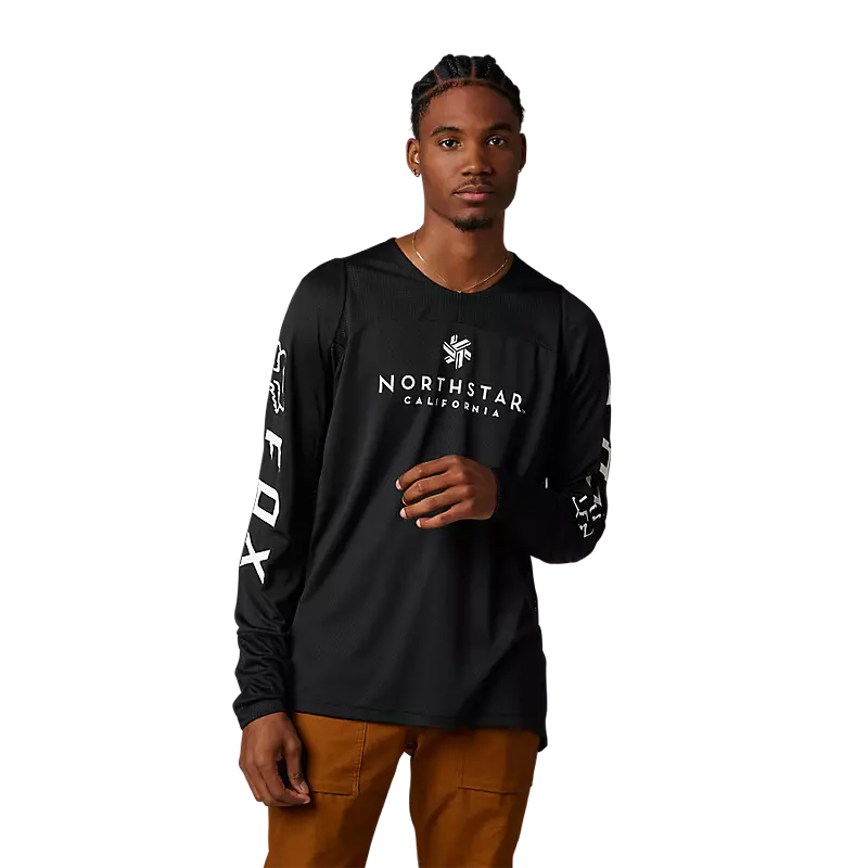 Fox Racing Defend Long Sleeve MTB Jersey - Northstar - Black - Image 3