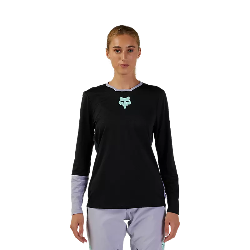 Fox Racing Defend Race Long Sleeve MTB Jersey - Womens - Black - Image 2