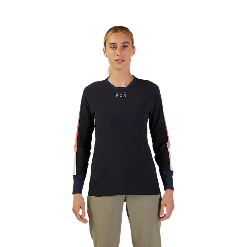 Fox Racing Defend Thermal Long Sleeve MTB Jersey - Lunar - Womens - Black - Image 2