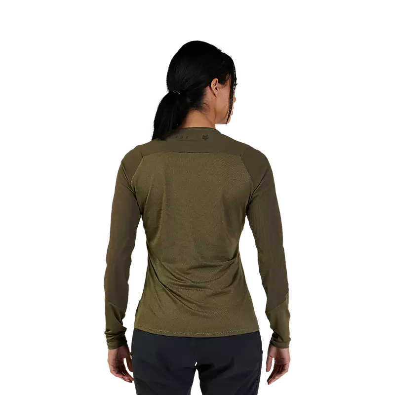 Fox Racing Flexair Ascent Long Sleeve MTB Jersey - Womens - Olive Green - Image 3