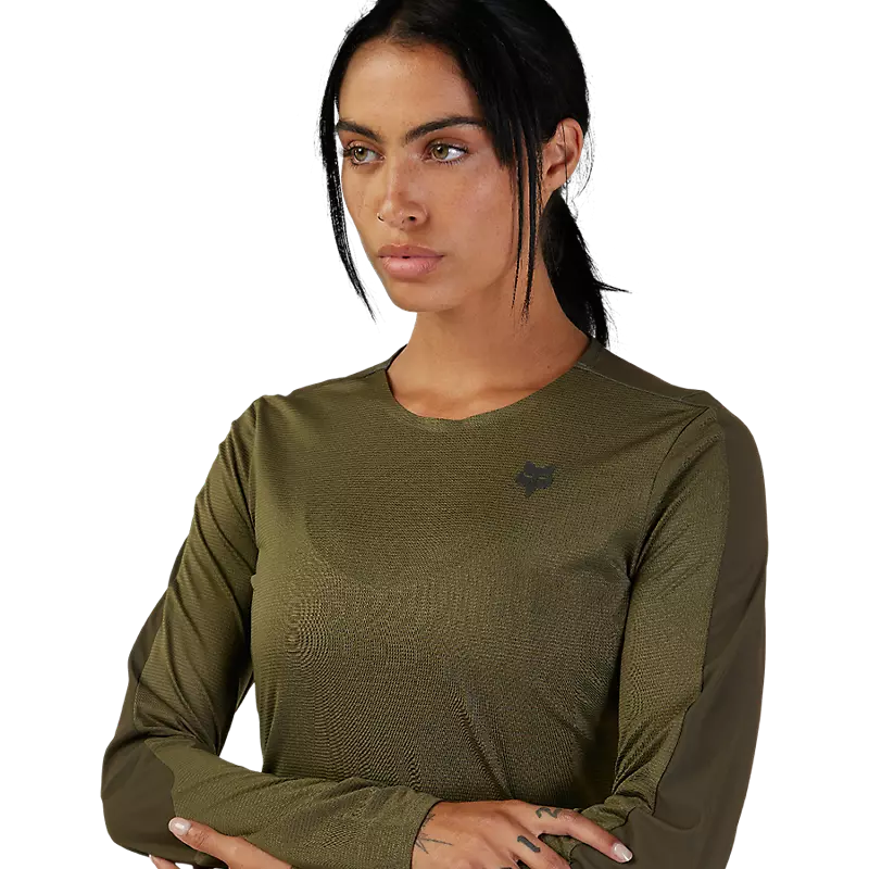 Fox Racing Flexair Ascent Long Sleeve MTB Jersey - Womens - Olive Green - Image 6