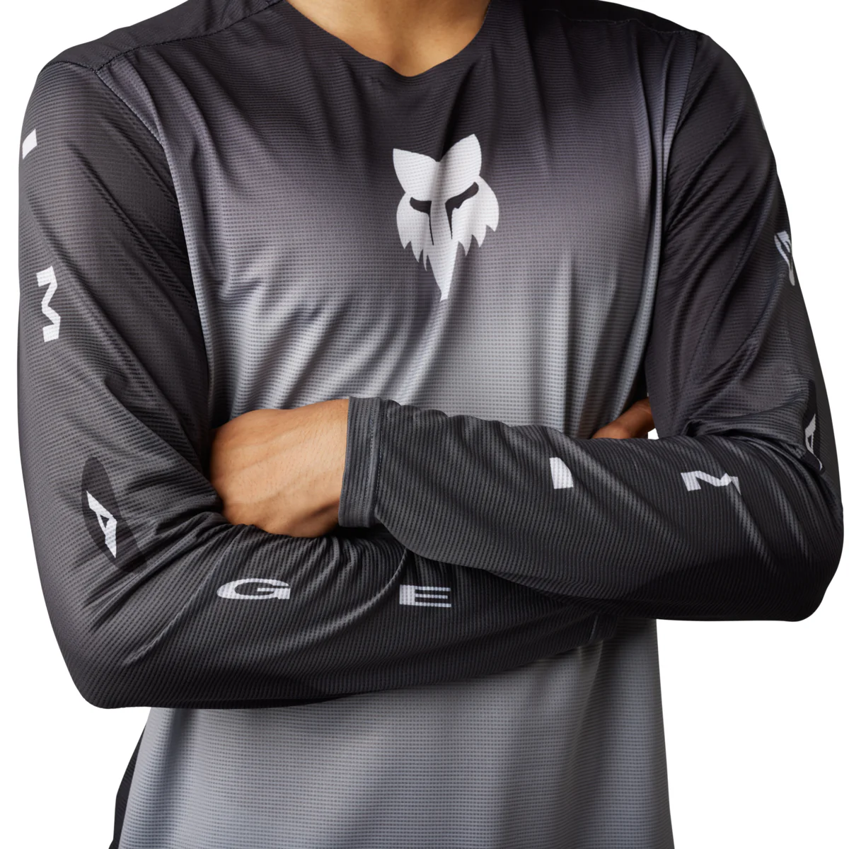 Fox Racing Flexair Long Sleeve MTB Jersey - Novah - Steel Gray - Image 3