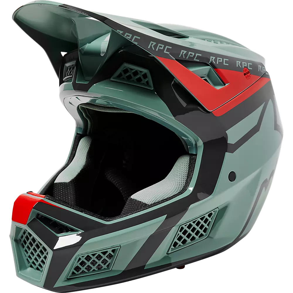 Fox Racing Rampage Pro Carbon MIPS Divide Full Face Helmet - Eucalyptus - 2022 - Image 3