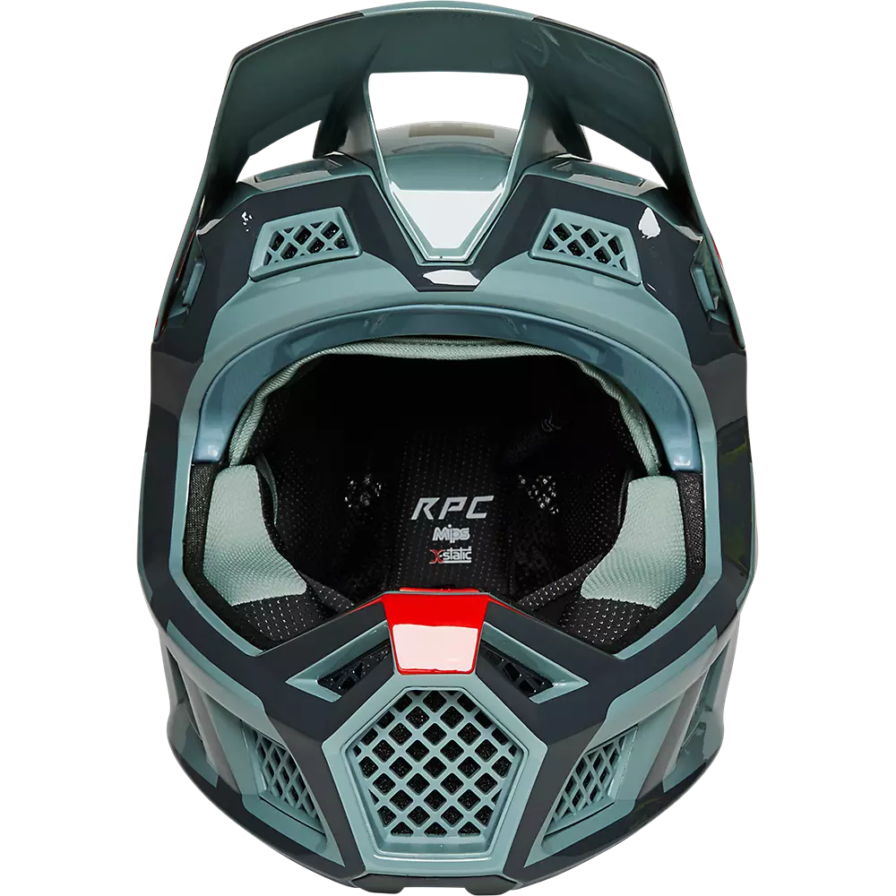 Fox Racing Rampage Pro Carbon MIPS Divide Full Face Helmet - Eucalyptus - 2022 - Image 5