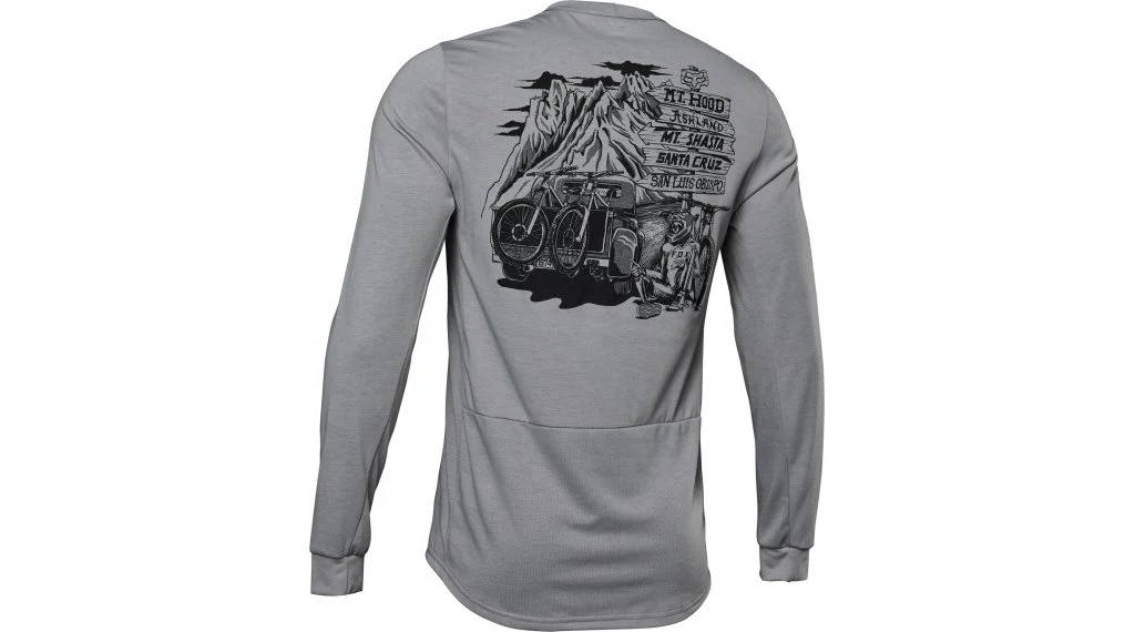 Fox Racing Ranger Dri Release Long Sleeve MTB Jersey - Steel Gray - Image 2