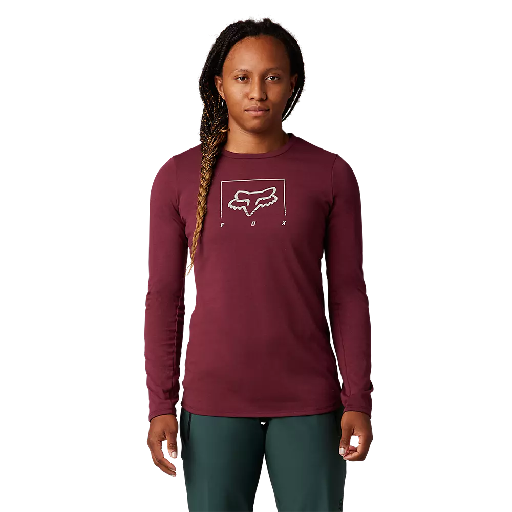 Fox Racing Ranger Dri Release Mid Long Sleeve MTB Jersey - Womens - Dark Maroon - Image 2