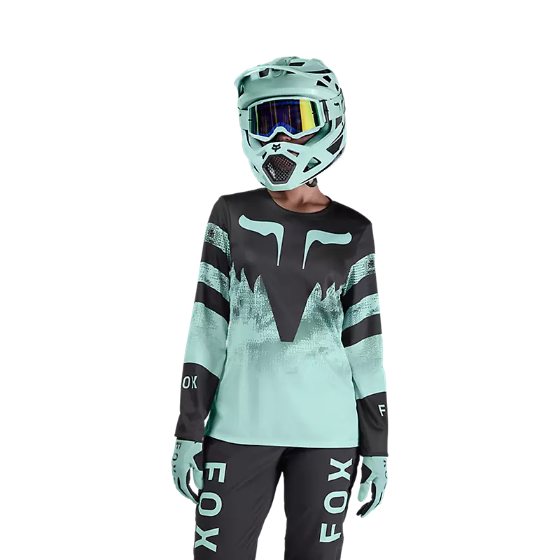 Fox Racing Ranger Long Sleeve MTB Jersey - Womens - Kairos - Turquoise - Image 3