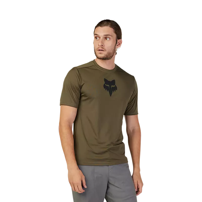 Fox Racing Ranger Short Sleeve MTB Jersey - Lab Head - Olive Green - Image 2