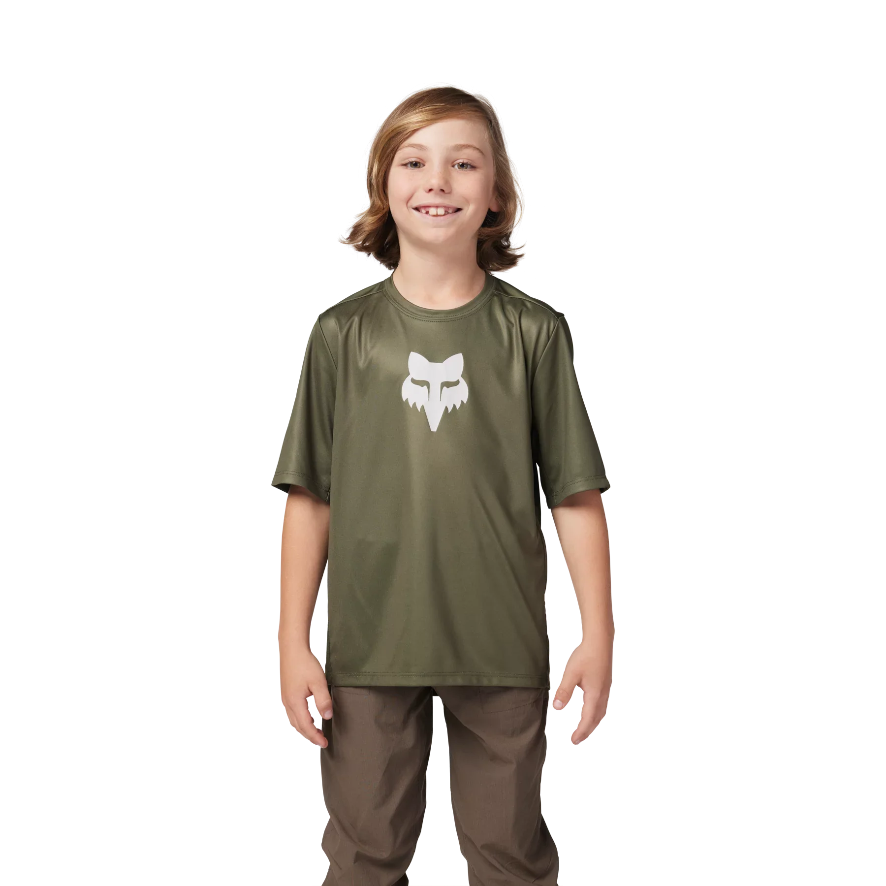 Fox Racing Ranger Short Sleeve MTB Jersey - Youth - Olive Green - Image 3