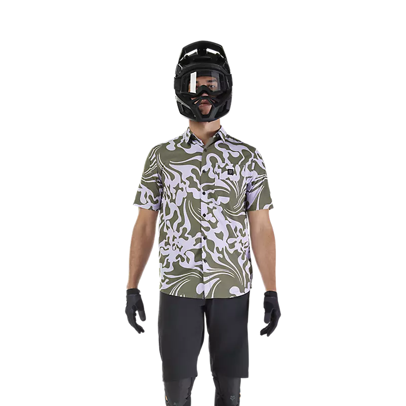 Fox Racing Ranger Short Sleeve Woven MTB Jersey - Military Green - Image 3